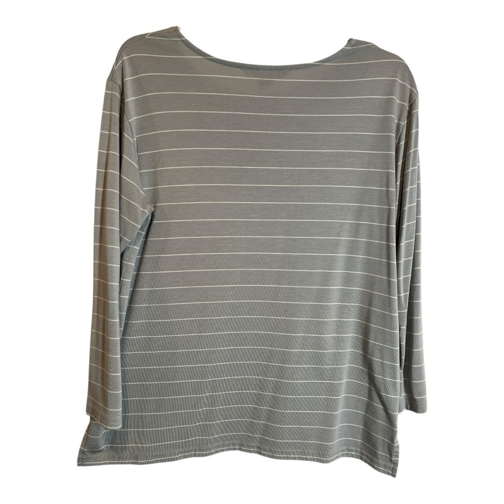 FREE FLY Bamboo Shoreline 3/4 Sleeve Striped Top Size Large - Picture 6 of 7